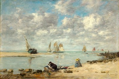 Lavandera cerca de Trouville. Ca. 1872/1876 de Eugene Louis Boudin