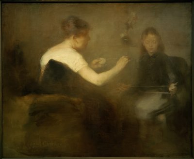 Enrollando lana de Eugène Carrière