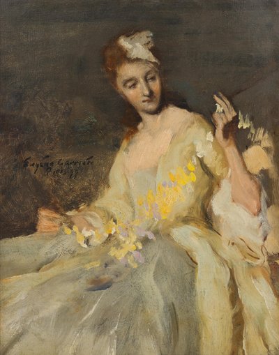 Retrato de una dama con vestido de baile de Eugène Carrière