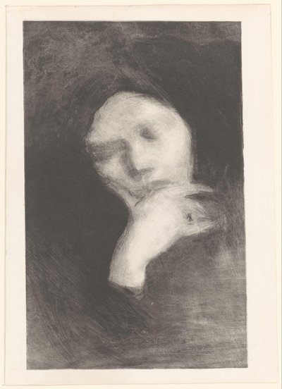 Rostro de una mujer meditando de Eugène Carrière