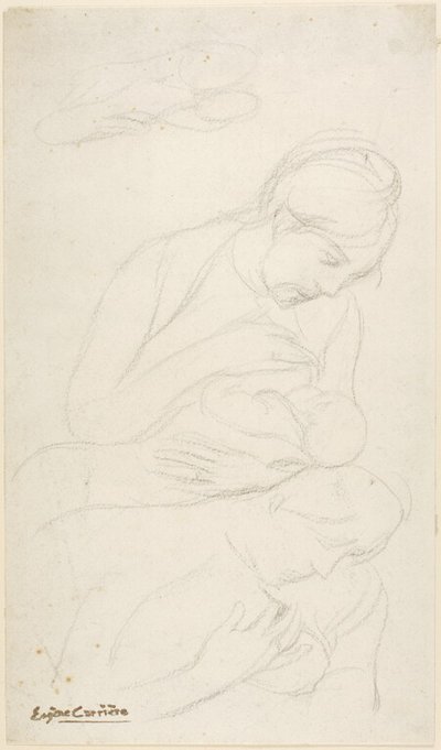 Madre amamantando a su hijo de Eugène Carrière