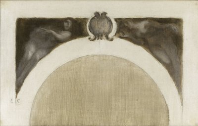 Boceto para el Salón de Ciencias del Hôtel de Ville de París: Les Mathématiques - La Minéralogie, entre 1889 y 1891 (óleo sobre lienzo) de Eugène Carrière