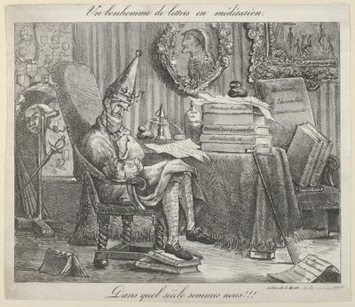 Un compañero literario meditando, 1821 de Eugène Delacroix
