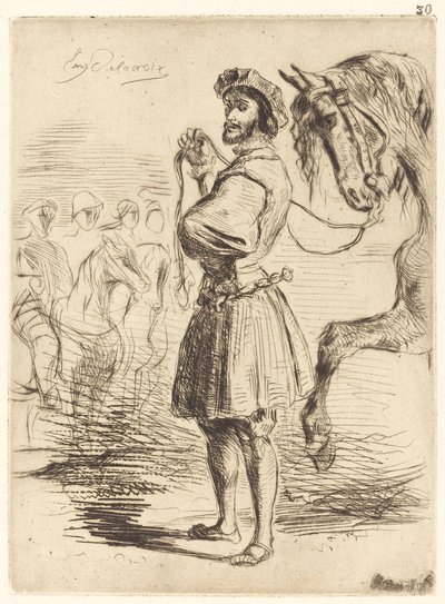 Un Señor de tiempos de Francisco I de Eugène Delacroix