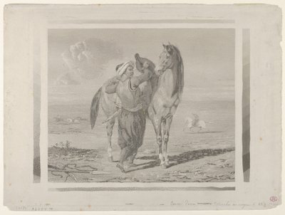 Un Turco Ensillando su Caballo, 1824 de Eugène Delacroix