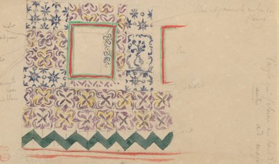 Una pared decorada con azulejos españoles de Eugène Delacroix
