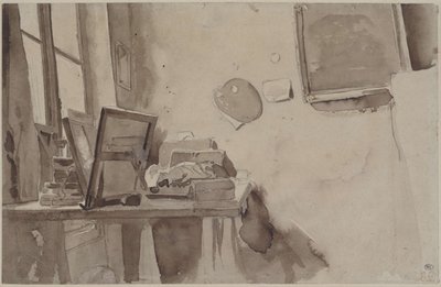 Un rincón del estudio, ca. 1825 de Eugène Delacroix