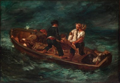 Después del Shipereck (Barcaza de Don Juan - cadáver arrojado al mar)
 de Eugène Delacroix