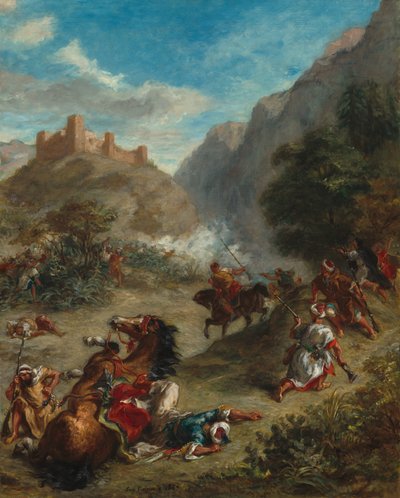 Árabes Escaramuzando en las Montañas de Eugène Delacroix