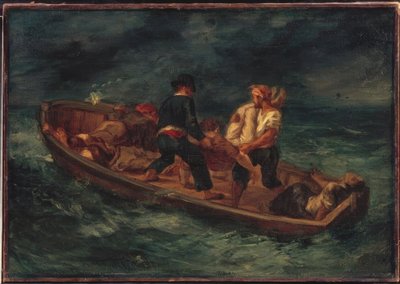 Barco con náufragos de Ferdinand Victor Eugene Delacroix
