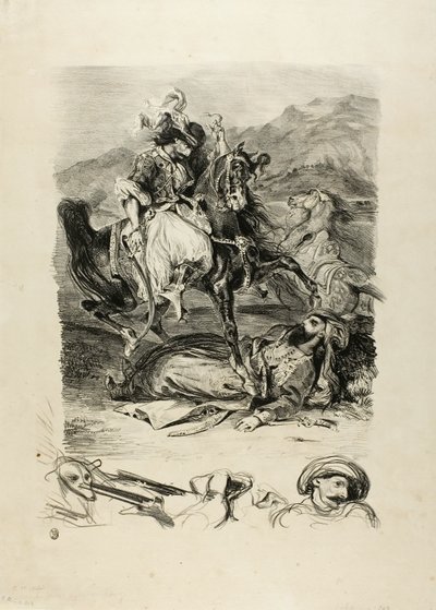 Combate entre Giaour y el Pasha de Eugène Delacroix