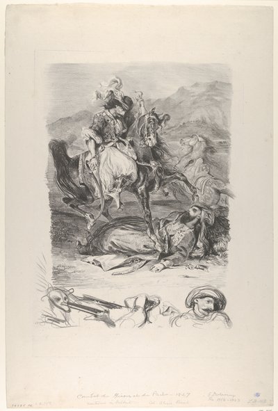 Combate del Giaour y el Pasha, 1827 de Eugène Delacroix