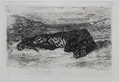 Tigre Agazapado en el Desierto de Eugène Delacroix