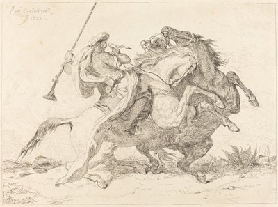 Encuentro de jinetes moros de Eugène Delacroix
