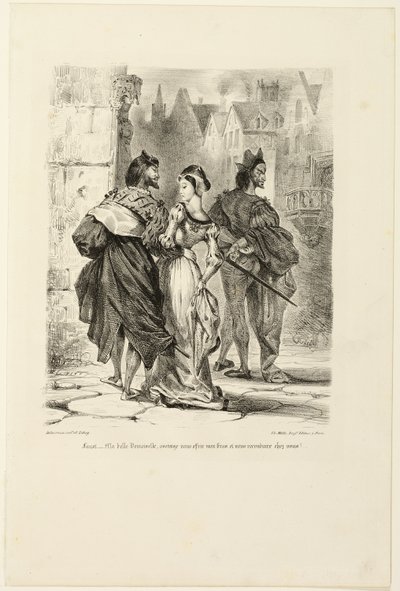 Fausto intentando seducir a Margarita, de Fausto de Eugène Delacroix