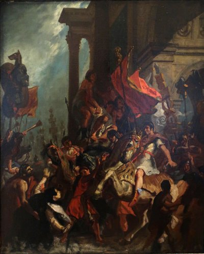 En francés:  La justice de Trajan La justicia de Trajano de Eugène Delacroix