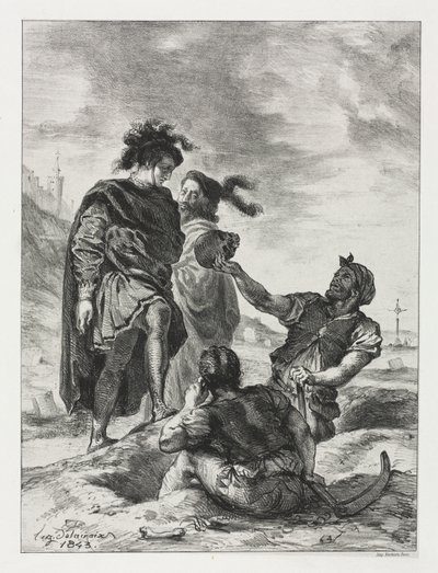 Hamlet: Hamlet y Horacio con los Sepultureros de Eugène Delacroix