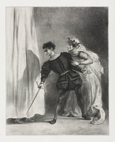 Hamlet: El asesinato de Polonio de Eugène Delacroix