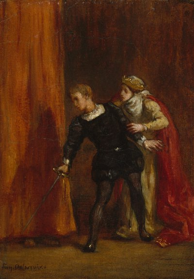 Hamlet y su madre de Ferdinand Victor Eugene Delacroix