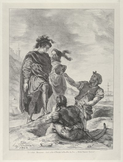 Hamlet y Horacio ante los sepultureros, 1843 de Eugène Delacroix