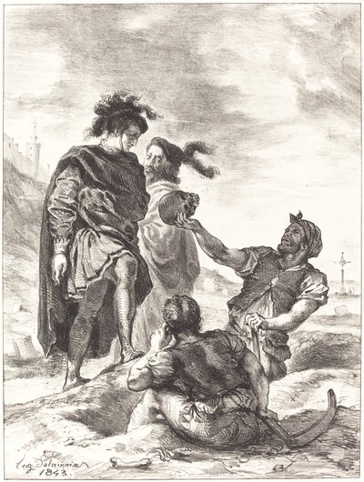 Hamlet y Horacio ante los sepultureros (Acto V, Escena I) de Eugène Delacroix