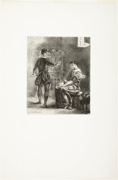 Hamlet y Ofelia de Eugène Delacroix