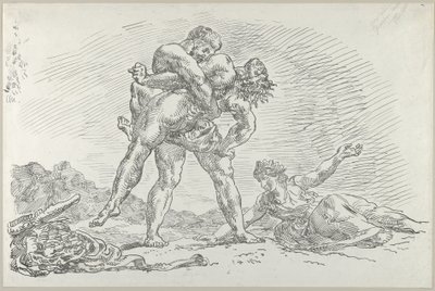 Hércules y Anteo, 1852 de Eugène Delacroix