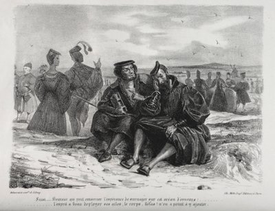 Ilustraciones para Fausto: Fausto y Wagner de Eugène Delacroix
