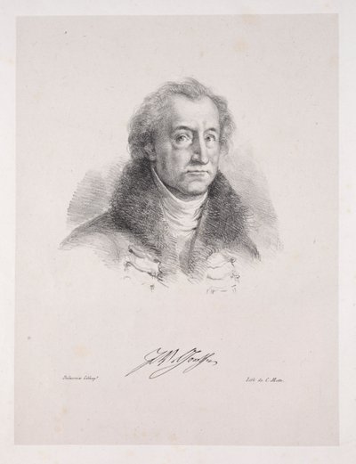 Ilustraciones para Fausto: Frontispicio - Retrato de Johann Wolfgang von Goethe de Eugène Delacroix