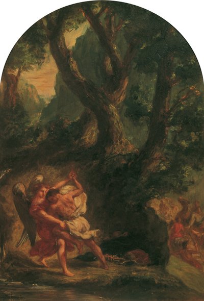Jacob lucha con el ángel de Eugène Delacroix