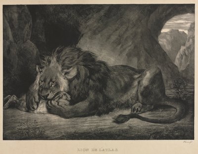 León de las montañas del Atlas de Eugène Delacroix