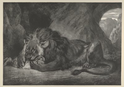 León de las montañas del Atlas, 1829-30 de Eugène Delacroix