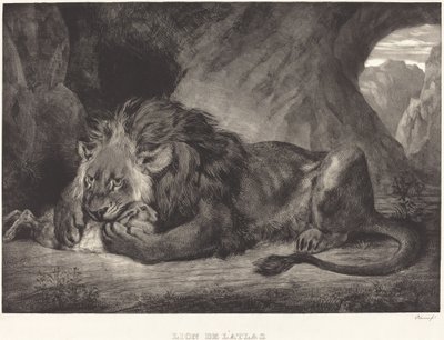 León de las montañas del Atlas de Eugène Delacroix