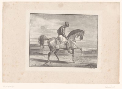 Hombre a caballo en el desierto de Eugène Delacroix