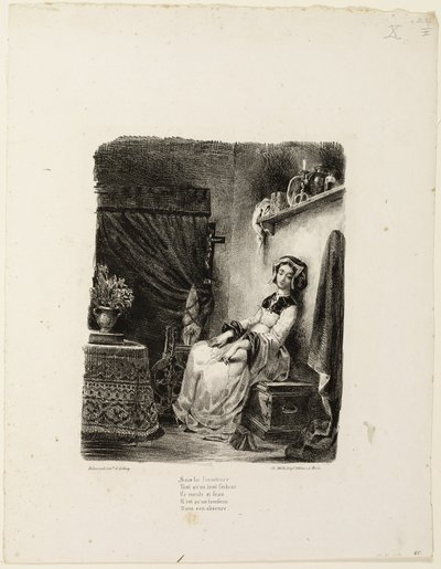 Margarita en la rueca de Eugène Delacroix