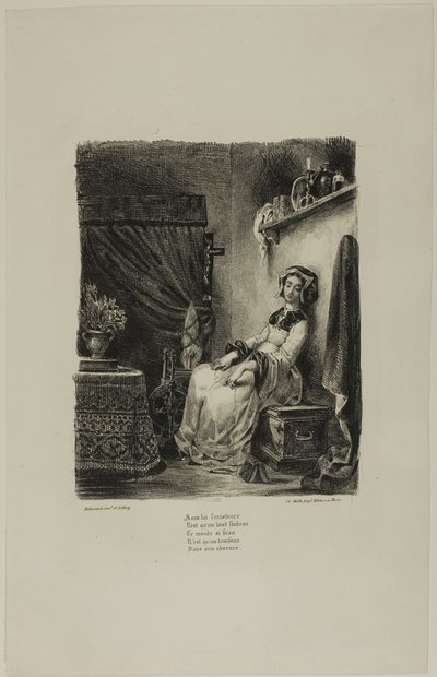 Margarita en la rueca, de Fausto de Eugène Delacroix