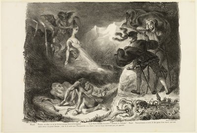 El fantasma de Margarita se aparece a Fausto, de Fausto de Eugène Delacroix