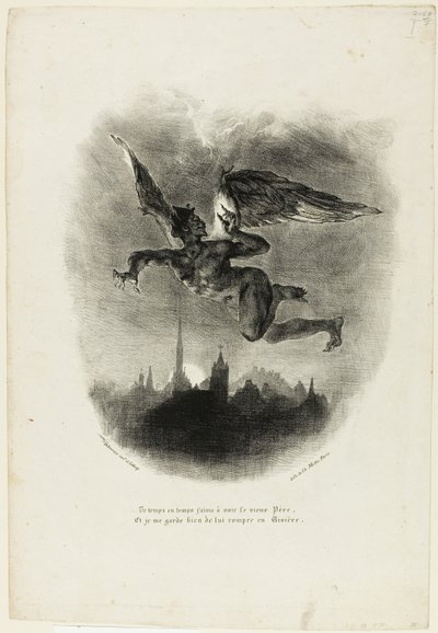 Mefistófeles volando de Eugène Delacroix