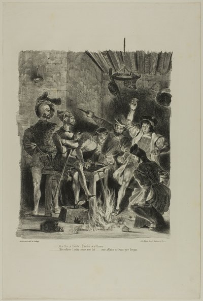 Mefistófeles en la posada de los estudiantes, de Fausto de Eugène Delacroix