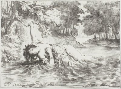 La muerte de Ofelia de Eugène Delacroix