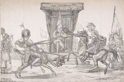 Duelo Polémico entre Lady Quotidienne y Sir Journal de Paris, 1821 de Eugène Delacroix