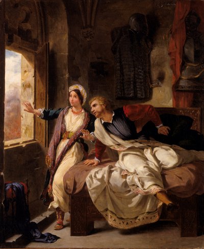Rebeca y el herido Ivanhoe, 1823 de Ferdinand Victor Eugene Delacroix