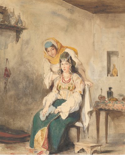 Saada, la esposa de Abraham Ben-Chimol, y Préciada, una de sus hijas, 1832 de Eugène Delacroix