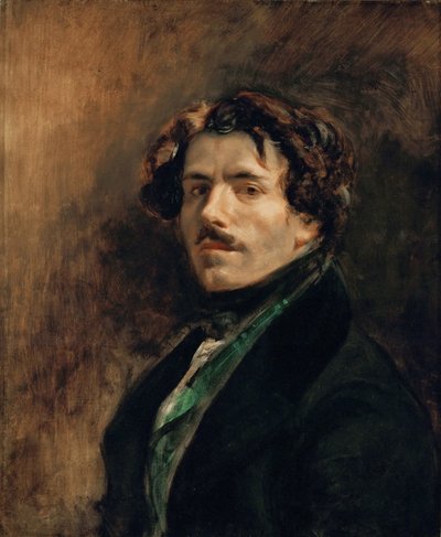 Autorretrato con chaleco verde de Eugène Delacroix