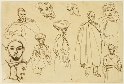 Bocetos de hombres argelinos de Eugène Delacroix