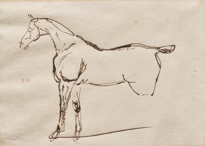 estudio de un caballo de Eugène Delacroix