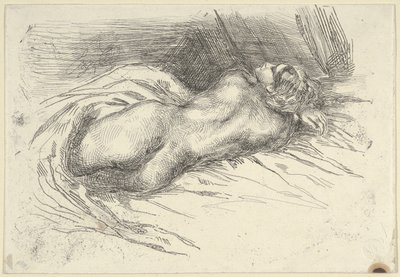 Estudio de una mujer vista desde atrás, 1833 de Eugène Delacroix