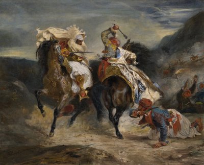 El combate del Giaour y Hassan de Eugène Delacroix