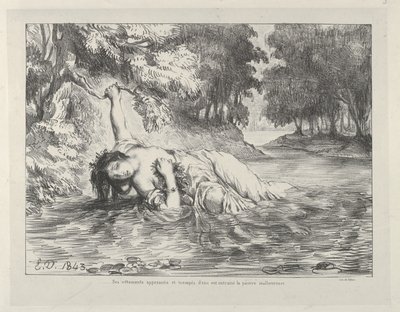 La muerte de Ofelia, 1843 de Eugène Delacroix