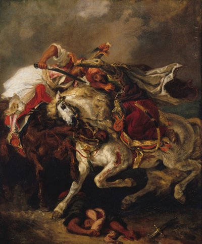 La lucha entre el Giaur y el Pasha de Eugène Delacroix
